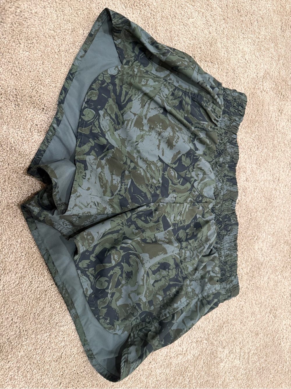 Camo Athletic Shorts - Olive Green